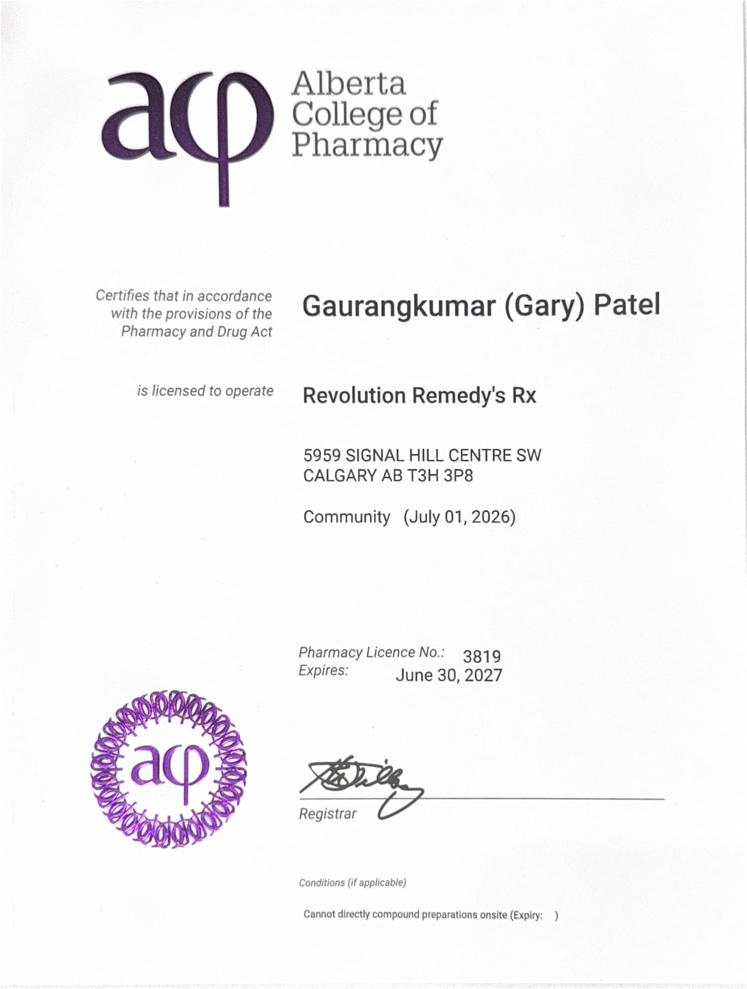 Pharmacy License Revolution Remedy'sRx